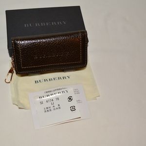 Burberry Dark Brown Leather 4-Hook Key Case Holder – With Box & Dust Bag